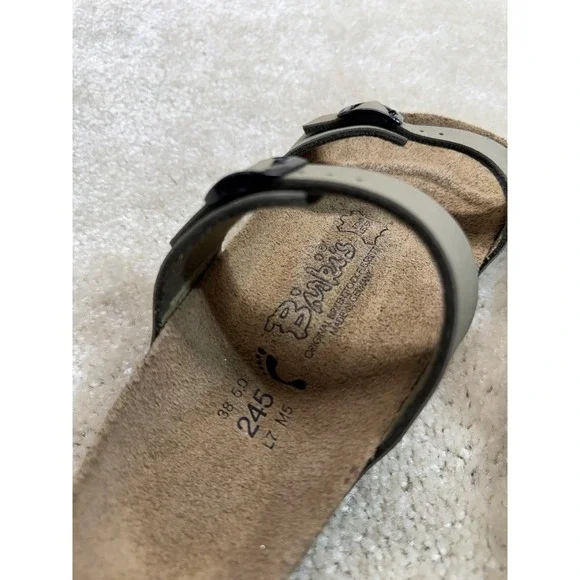 Birkenstock Madura Sandles Womens 7 245 Beige Birki's Two Strap Nubuck - Picture 5 of 6